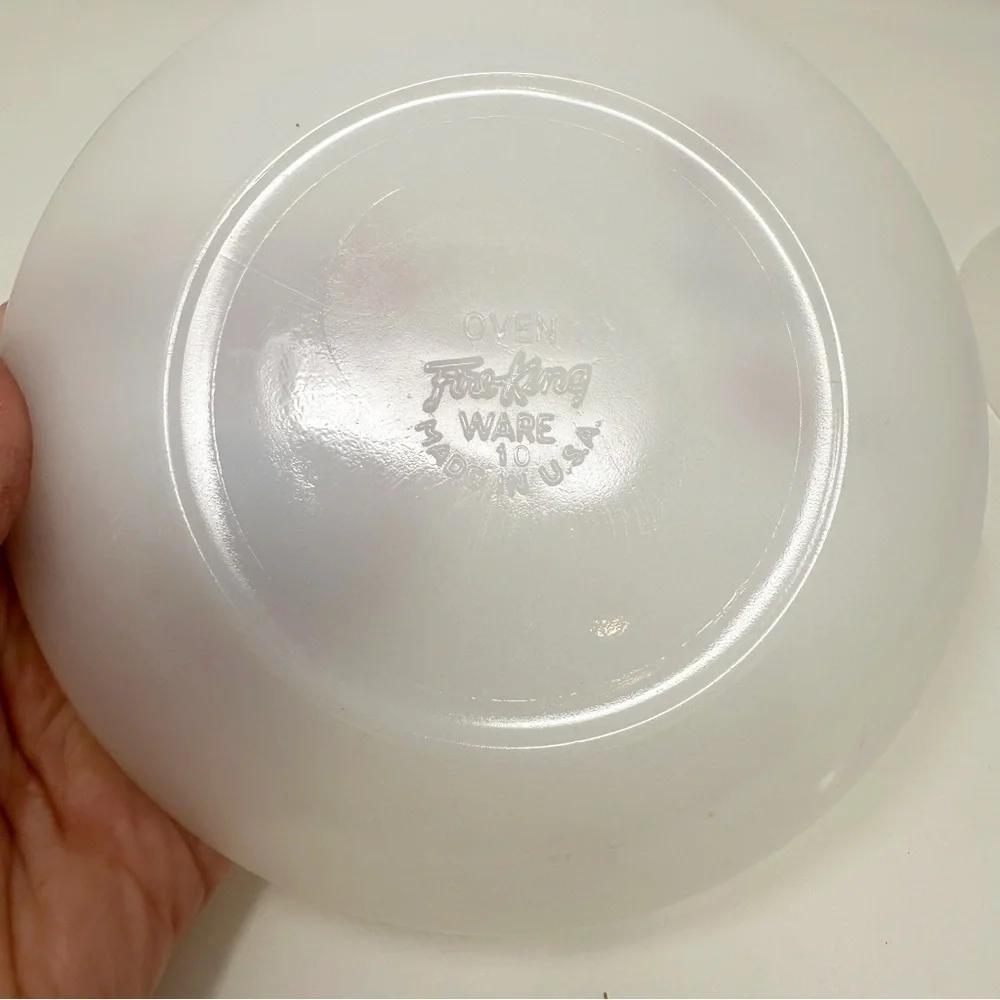 Vintage Fire King Fleurette Opal Tea Cup Saucers